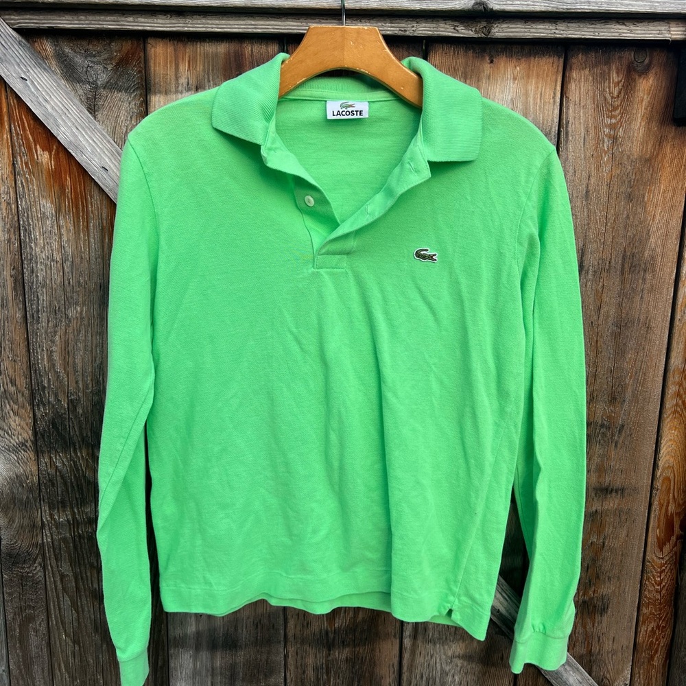 Lacoste Men's Vibrant Green Long Sleeve Polo